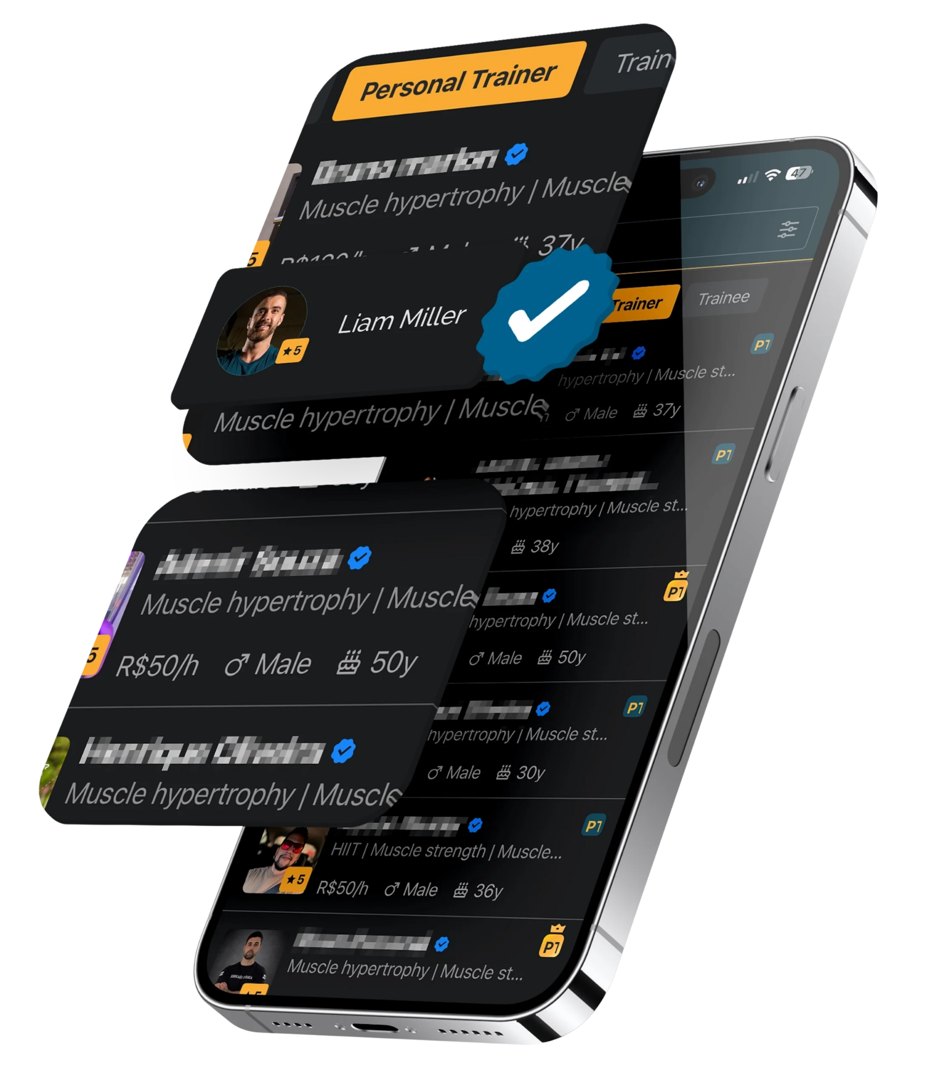 Personal trainer com perfil em destaque no sistema de buscas do PersonalGO