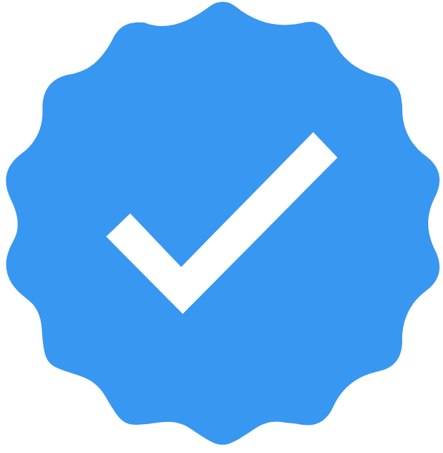 Ícone do selo azul de perfil verificado
