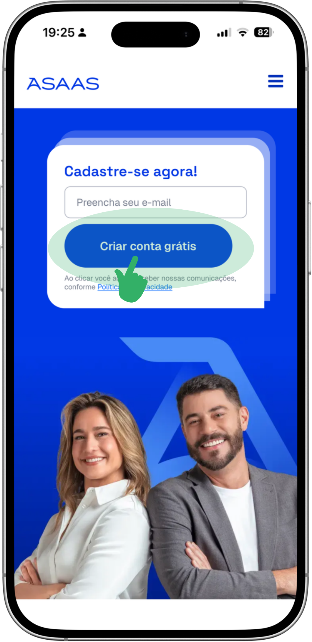 Página inicial do Asaas